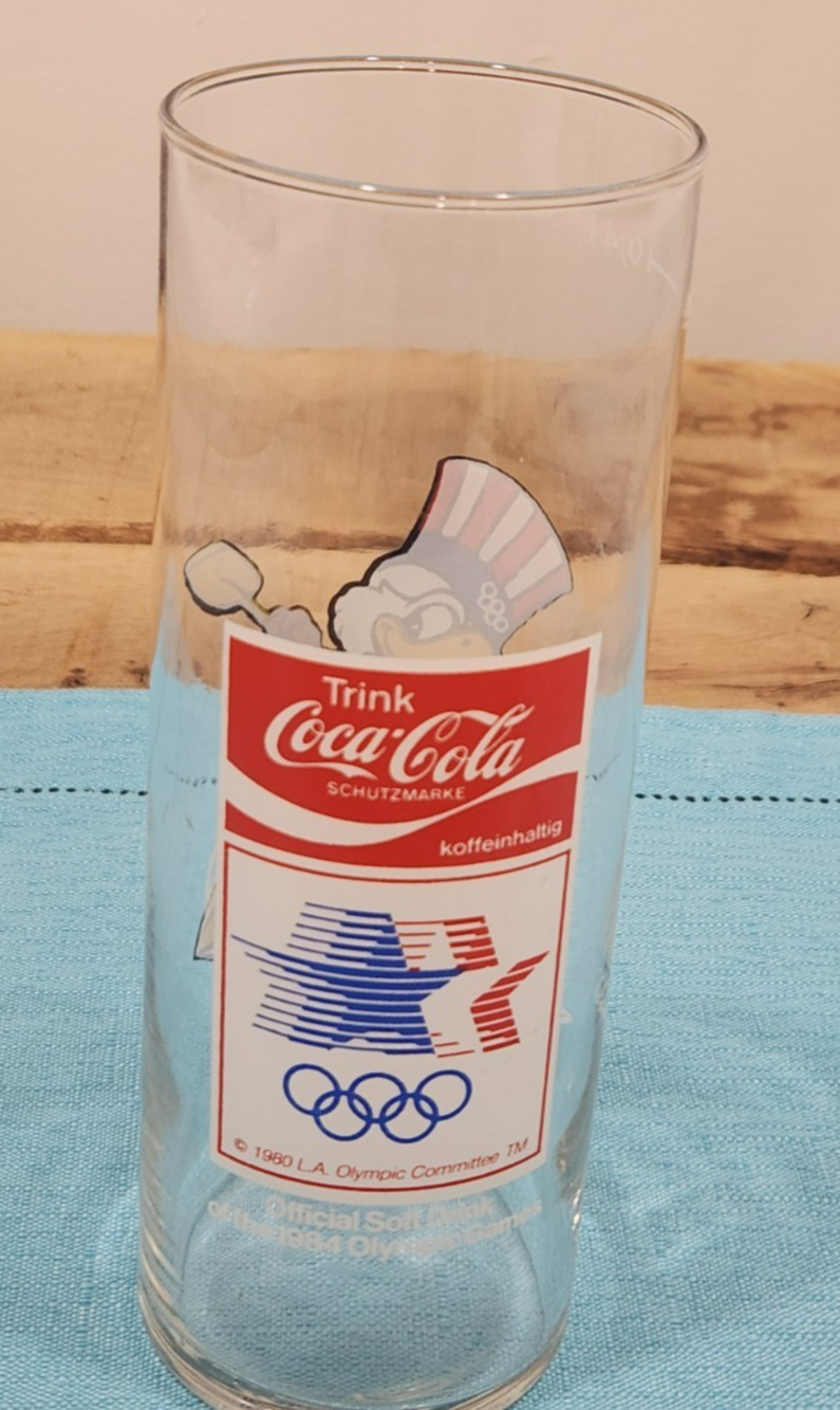 1984 Summer Olympics Coco-Cola Glass Mug with Sam the Eagle Los Angeles
